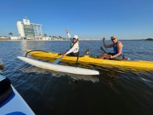 Outrigger canoe paddlers at Nathan Benderson Park